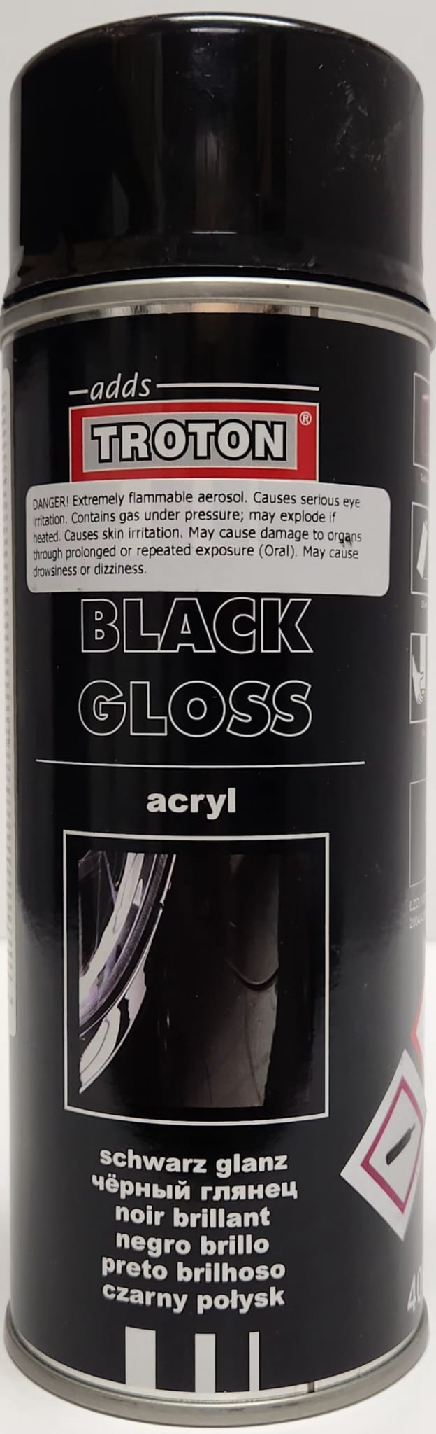 Black gloss aerosol, 400g