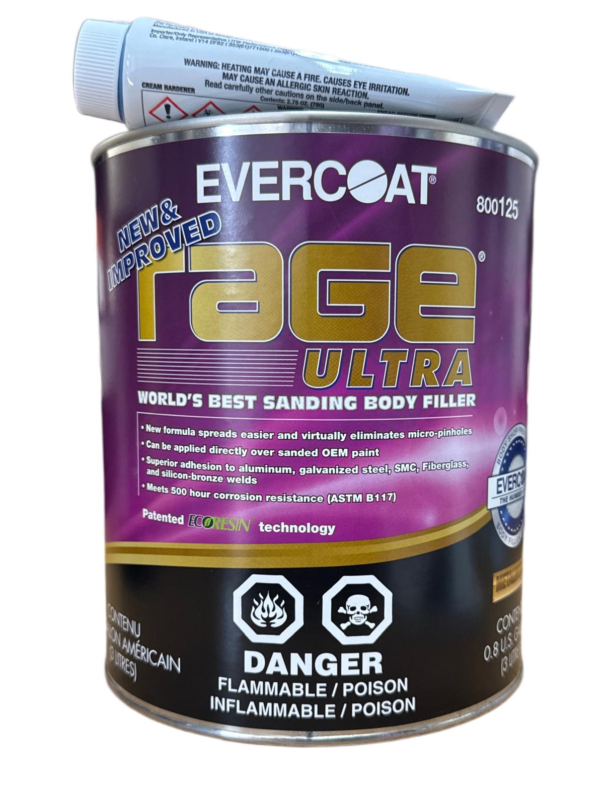 Evercoat Rage Ultra Easy Sand Body Filler with hardener, gallon