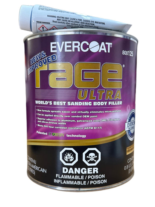 Evercoat Rage Ultra Easy Sand Body Filler with hardener, gallon