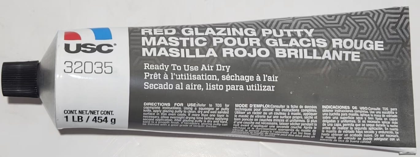Red Glazing Putty - ready to use, 1lb