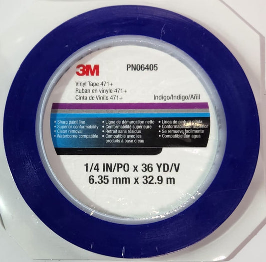 1/4" x 36 yds Vinyl Tape 471+ High-Temp Paint Masking Tape 3M