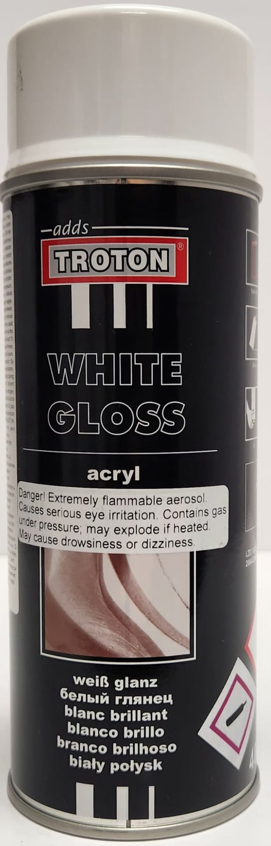 White gloss aerosol, 400ml